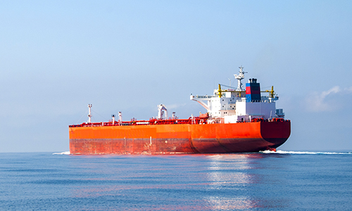 Cargo ship in the sea