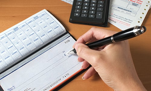 Person signing a cheque