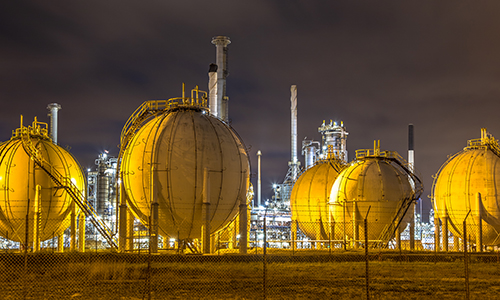 Tanker Supplying Liquified Natural Gas To The Power Station