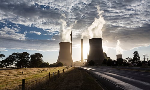 Steam coming out from energy power plants